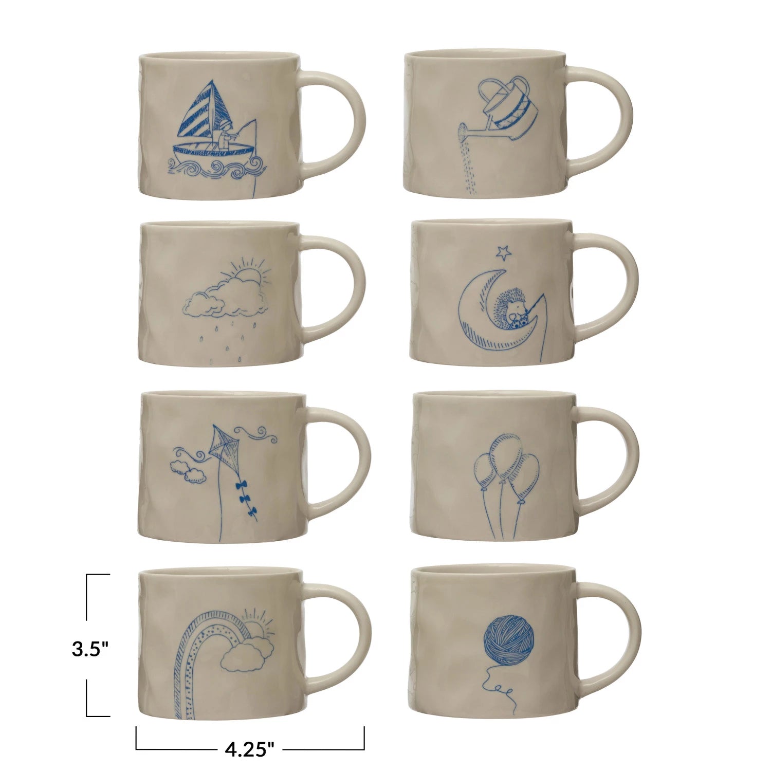 Mug  - 16 oz. Stoneware Mug w/ Wax Relief Image & Secret Image on Bottom, 8 Styles