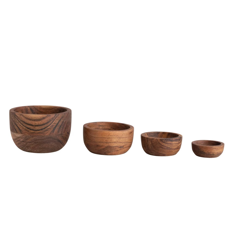 Wood Nesting Bowls, Acacia wood natural, Set of 4